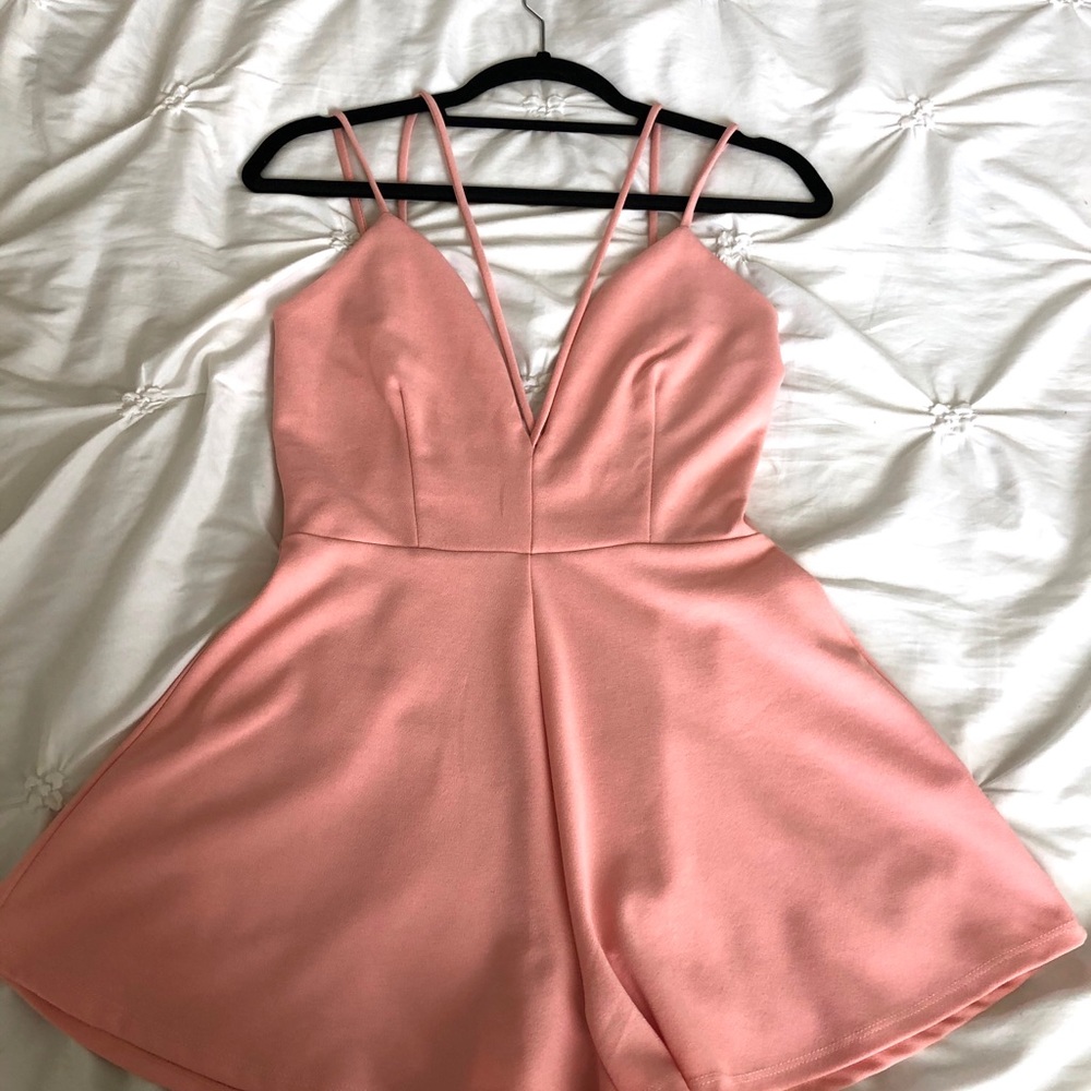 boutique- Salmon colored romper